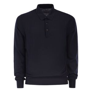 Kiton Men Long-Sleeved Wool Polo Shirt